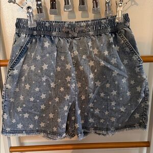 Kids Star Patterned Denim Shorts
